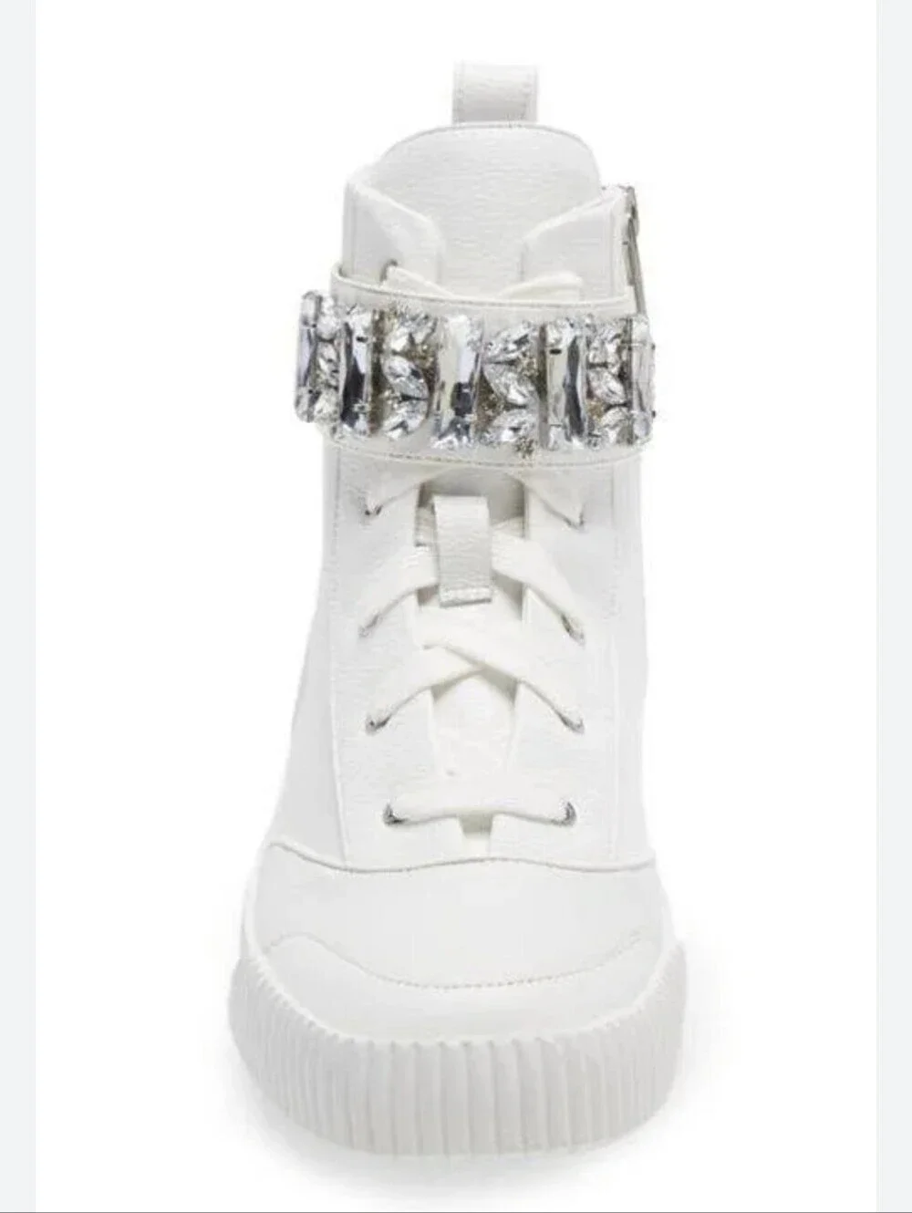 Karl Lagerfeld Paris Womens Jeren Buckled High-Top Sneakers Jeweled Size 7.5 NEW